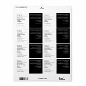 étiquette de flacon compte-gouttes noir et blanc m (Feuille entière)
