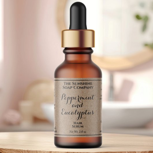 Étiquette de flacon compte-gouttes pour cosmétique
