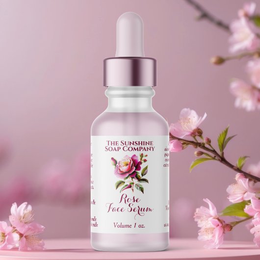 étiquette de flacon compte-gouttes Rose Blanche 2,