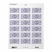 Étiquette de flacon compte-gouttes violet avec cad (Feuille entière)