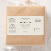 Étiquette de flacon de 4oz d'huile à barbe pour sa (En situation)