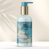 Étiquette de flacon de cosmétiques à marbre bleu e