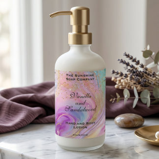 Étiquette de flacon de cosmétiques à paillettes ho