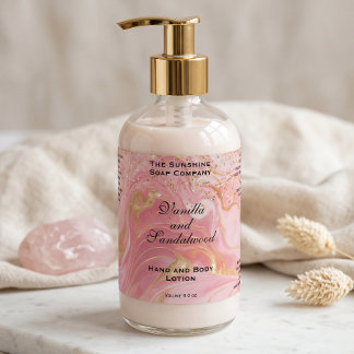 Étiquette de flacon de cosmétiques avec paillettes