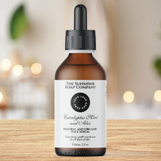 Étiquette de flacon de cosmétiques blanc avec logo