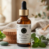 Étiquette de flacon de cosmétiques blanc avec logo