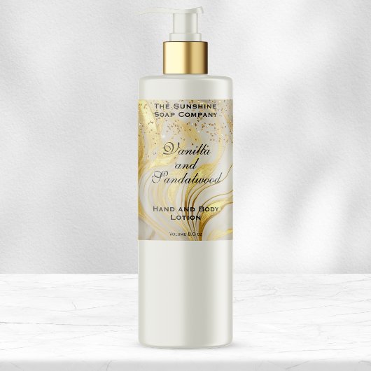 Étiquette de flacon de cosmétiques en marbre d'ivo