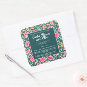 Étiquette de flacon de cosmétiques Fleurs roses et (Enveloppe)