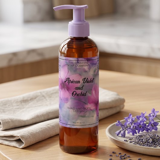 Étiquette de flacon de cosmétiques Fleurs roses et