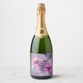 Étiquette de flacon de cosmétiques Fleurs roses et (Devant)