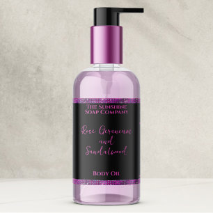 Étiquette de flacon de cosmétiques Paillettes Mage