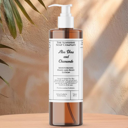 Étiquette de flacon de cosmétiques rustique blanc