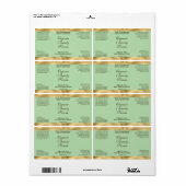 Étiquette de flacon de cosmétiques vert olive et o (Feuille entière)