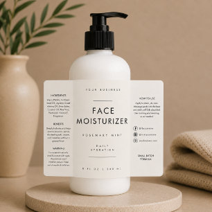 Étiquette de flacon de crème hydratante pour le vi