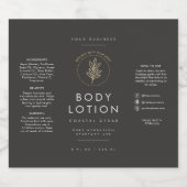 Étiquette de flacon de lotion 8oz avec logo noir (Étiquettes simples)