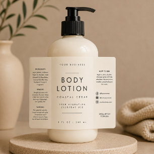 Étiquette de flacon de Lotion Corporelle Neutre 8o