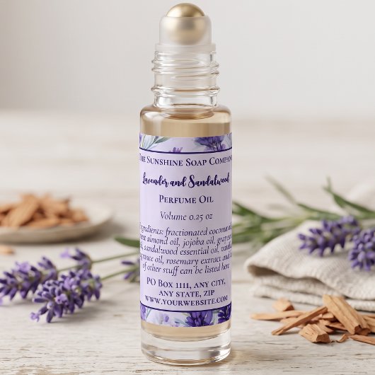 Étiquette de flacon de parfum à bille pour Jardin