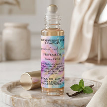 Étiquette de flacon de parfum roulant Violet Bleu