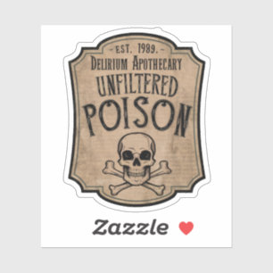 Étiquette de Flacon de Potion de Poison Non Filtré