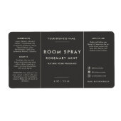 Étiquette de flacon de spray pour pièce noire mode (Devant)