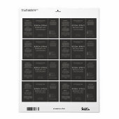 Étiquette de flacon de spray pour pièce noire mode (Feuille entière)