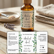 Étiquette de flacon d'huile essentielle d'eucalypt