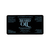 Étiquette de flacon d'huile pour barbe noire vinta (Devant)