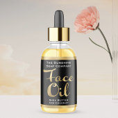 Étiquette de flacon d'huile pour le visage noir et