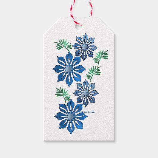 étiquette de fleur bleue (Devant)