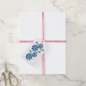 étiquette de fleur bleue (Avec de la ficelle)