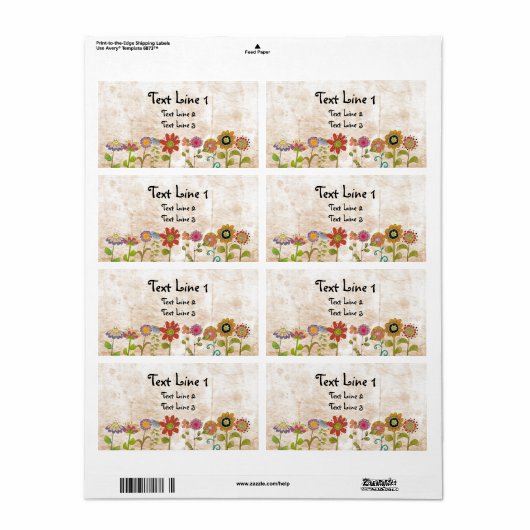 Étiquette de fleurs (Feuille entière)