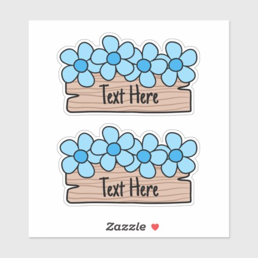 Étiquette de fleurs bleues (Feuille)