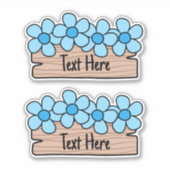 Étiquette de fleurs bleues (Devant)