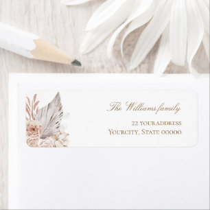 étiquette de fleurs de boho aquarelle