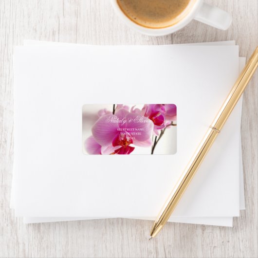 Étiquette de fleurs d'orchidée (En situation)