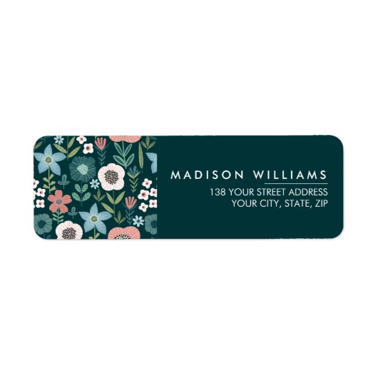 Étiquette de fleurs modernes minimes personnalisée (Devant)