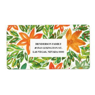 Étiquette de fleurs peintes à la main et de vacanc