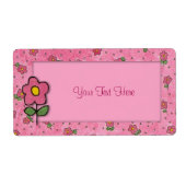 Étiquette de fleurs roses (Devant)