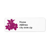 Étiquette de fleurs tropicales violettes (Devant)
