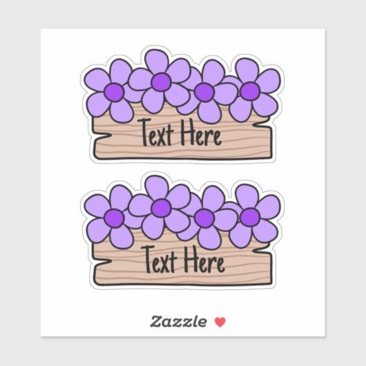 Étiquette de fleurs violettes (Feuille)