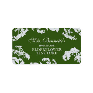 Étiquette de flûte de fleurs d'Elderflower sur mes
