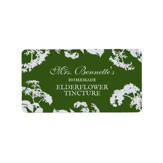 Étiquette de flûte de fleurs d'Elderflower sur mes (Devant)