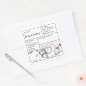 Étiquette de fraises noir et blanc (Enveloppe)