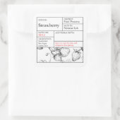 Étiquette de fraises noir et blanc (Sac)