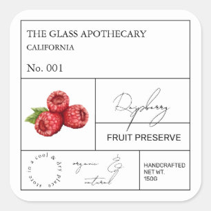 Étiquette de framboise apothecaire
