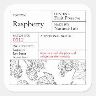 étiquette de framboise de l'Apothicairerie Noir & 