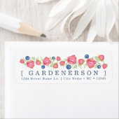 Étiquette de framboises et bleuets (En situation)