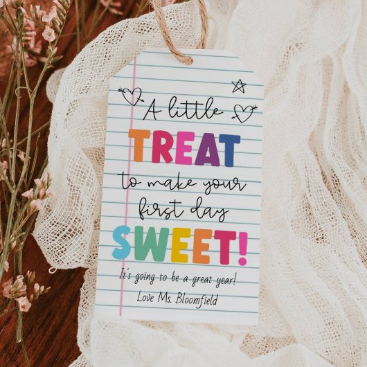 Étiquette de friandise de rentrée scolaire