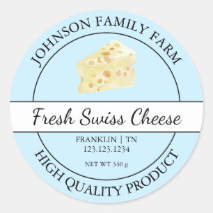 Étiquette de fromage suisse frais ferme