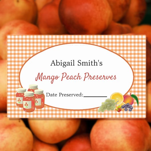 Étiquette de fruit pour pot de conservation tout u